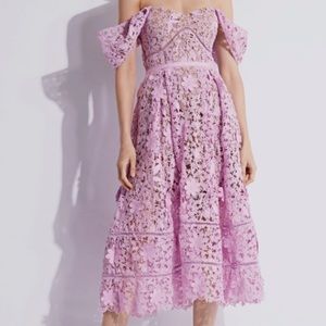 Self portrait offtheshoulder 3d flower lace dress